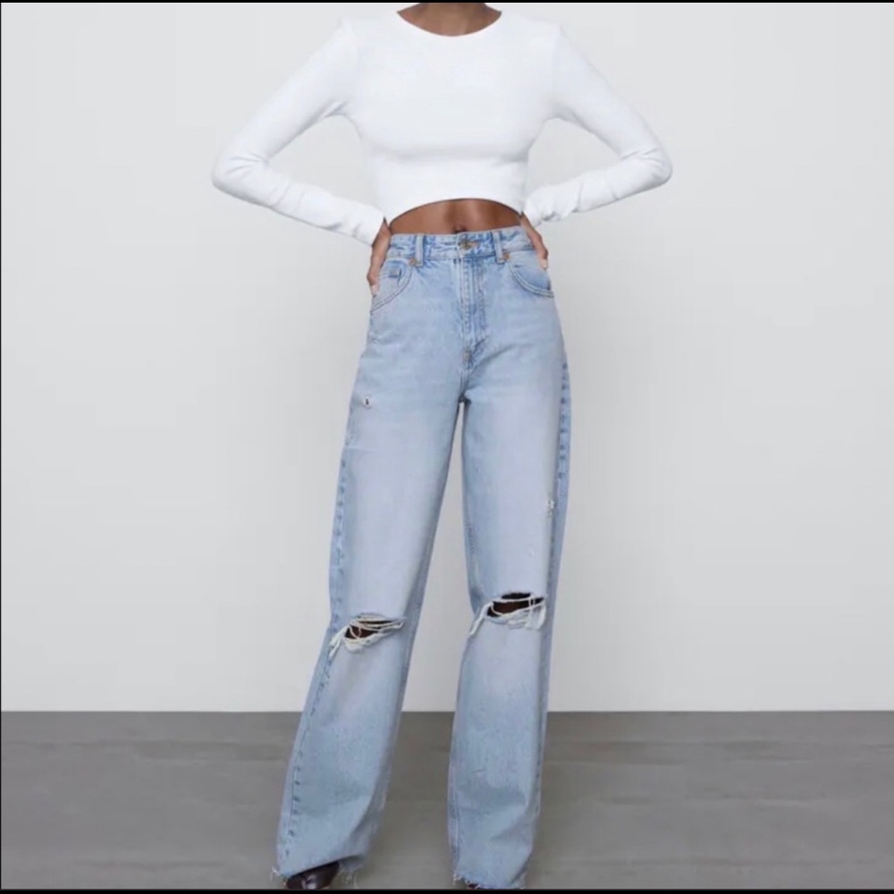 Zara Wide Leg Full Length Jeans